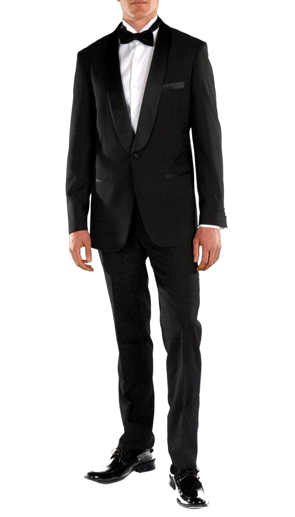 Ferrecci Men's Falls Black Slim Fit 2 Piece Tuxedo