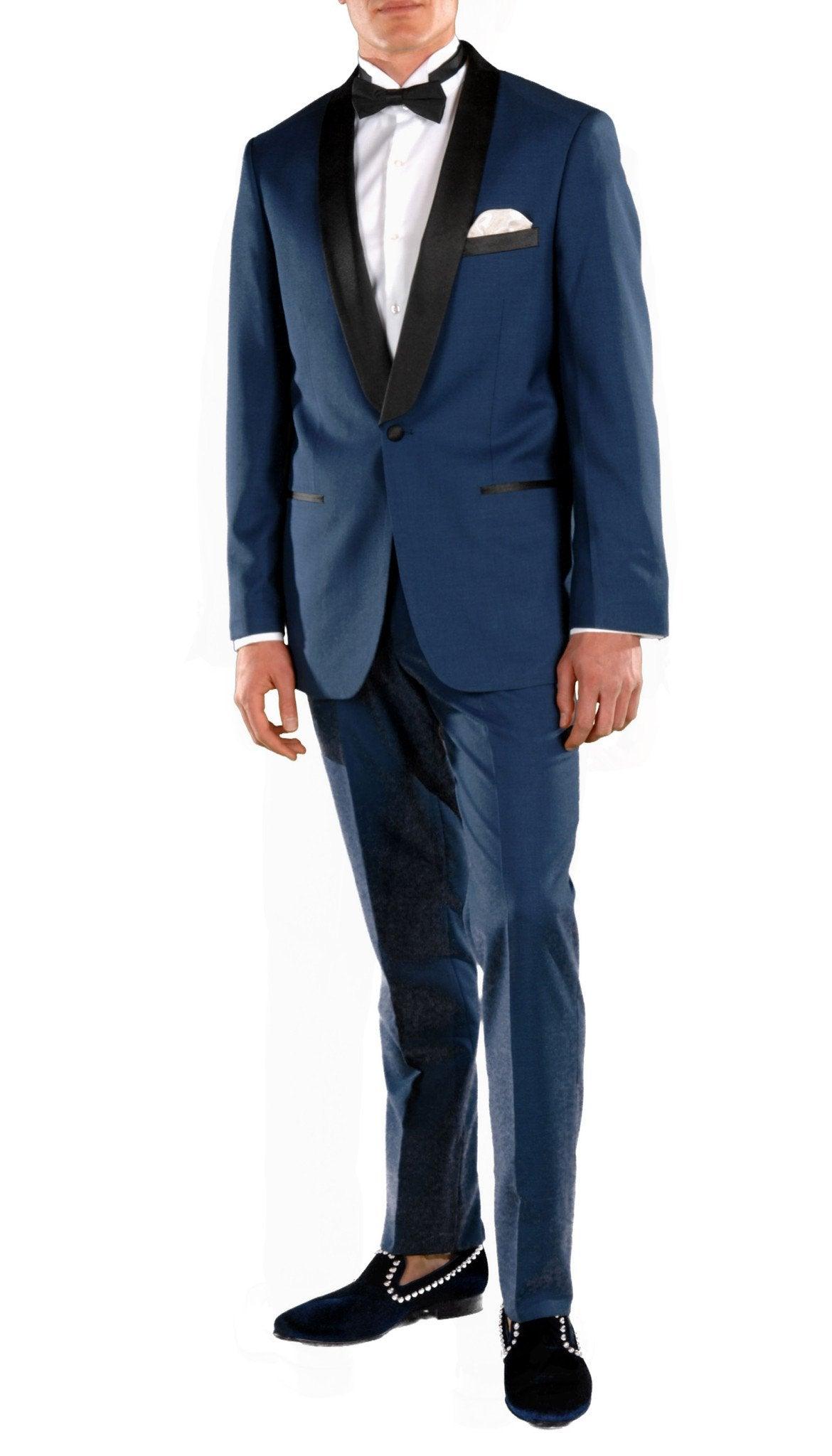 Ferrecci Men's Falls Indigo Slim Fit 2 Piece Tuxedo
