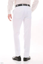 Ferrecci Men's Archer White Slim Fit Flat-Front Dress Pants