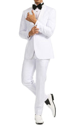 Ferrecci Men's Reno White Slim Fit Shawl Lapel 2 Piece Tuxedo Suit Set - Ferrecci USA 
