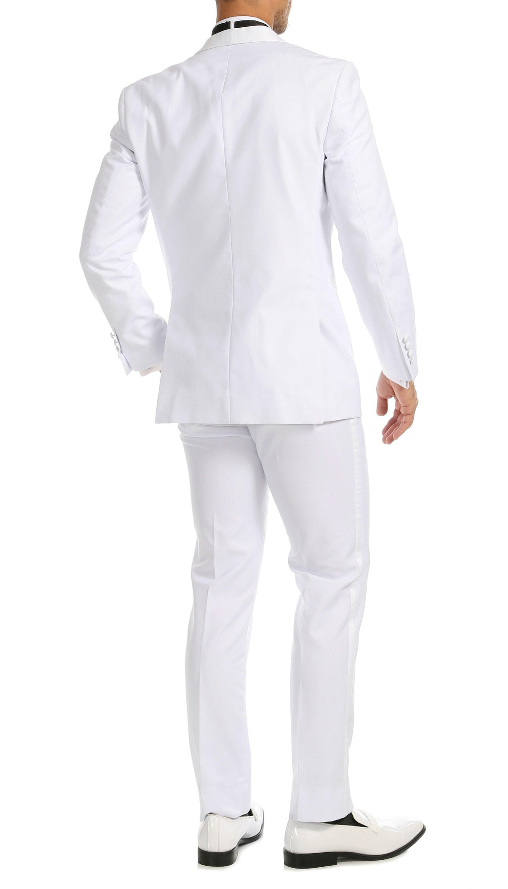 Ferrecci Men's Reno White Slim Fit Shawl Lapel 2 Piece Tuxedo Suit Set - Ferrecci USA 