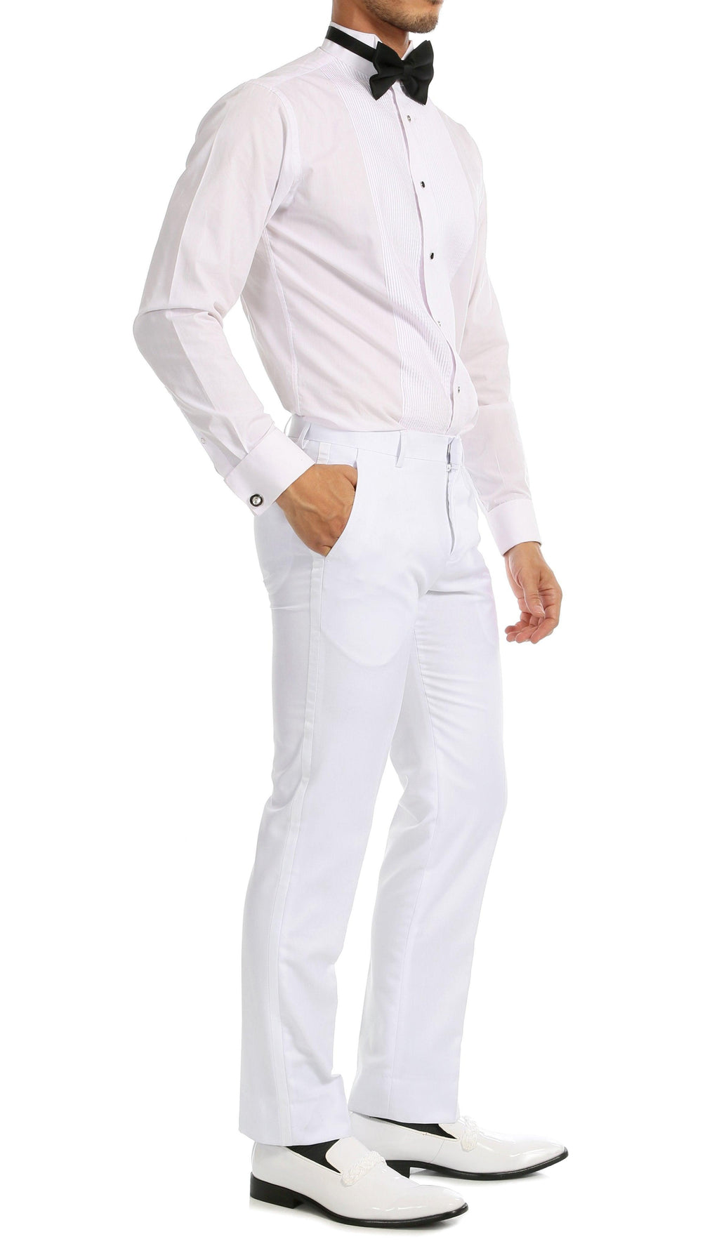 Ferrecci Men's Reno White Slim Fit Shawl Lapel 2 Piece Tuxedo Suit Set - Ferrecci USA 