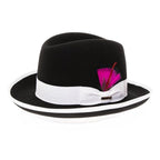 Ferrecci Premium Black And White Godfather Hat - Ferrecci USA 