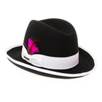 Ferrecci Black & White Two-Tone Godfather Fedora Hat