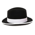Ferrecci Black & White Two-Tone Godfather Fedora Hat