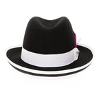 Ferrecci Black & White Two-Tone Godfather Fedora Hat