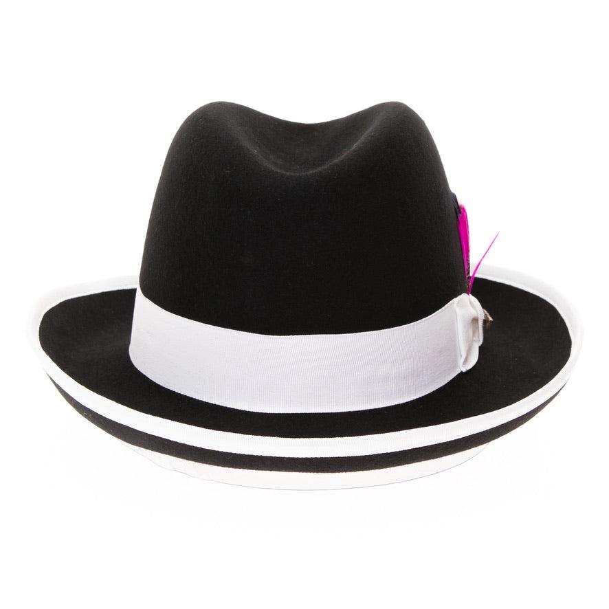 Ferrecci Black & White Two-Tone Godfather Fedora Hat