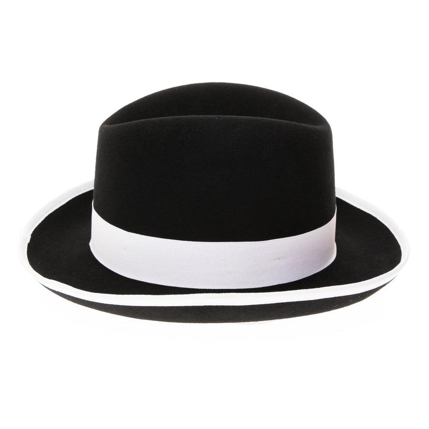 Ferrecci Black & White Two-Tone Godfather Fedora Hat
