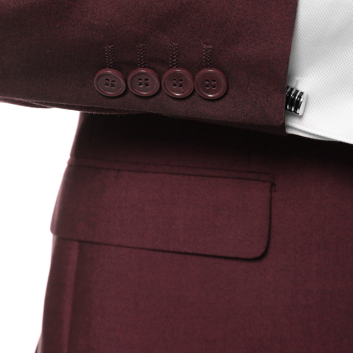 Hudson Burgundy Slim Fit 2 Piece Suit