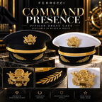 Captain Hat for Men & Women – Black Yacht, Boat & Pilot Cap with Eagle Crest | Ferrecci