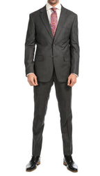 Mason Heather Grey Men's Premium 2 Piece Wool Slim Fit Suit
