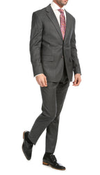 Mason Heather Grey Men's Premium 2 Piece Wool Slim Fit Suit