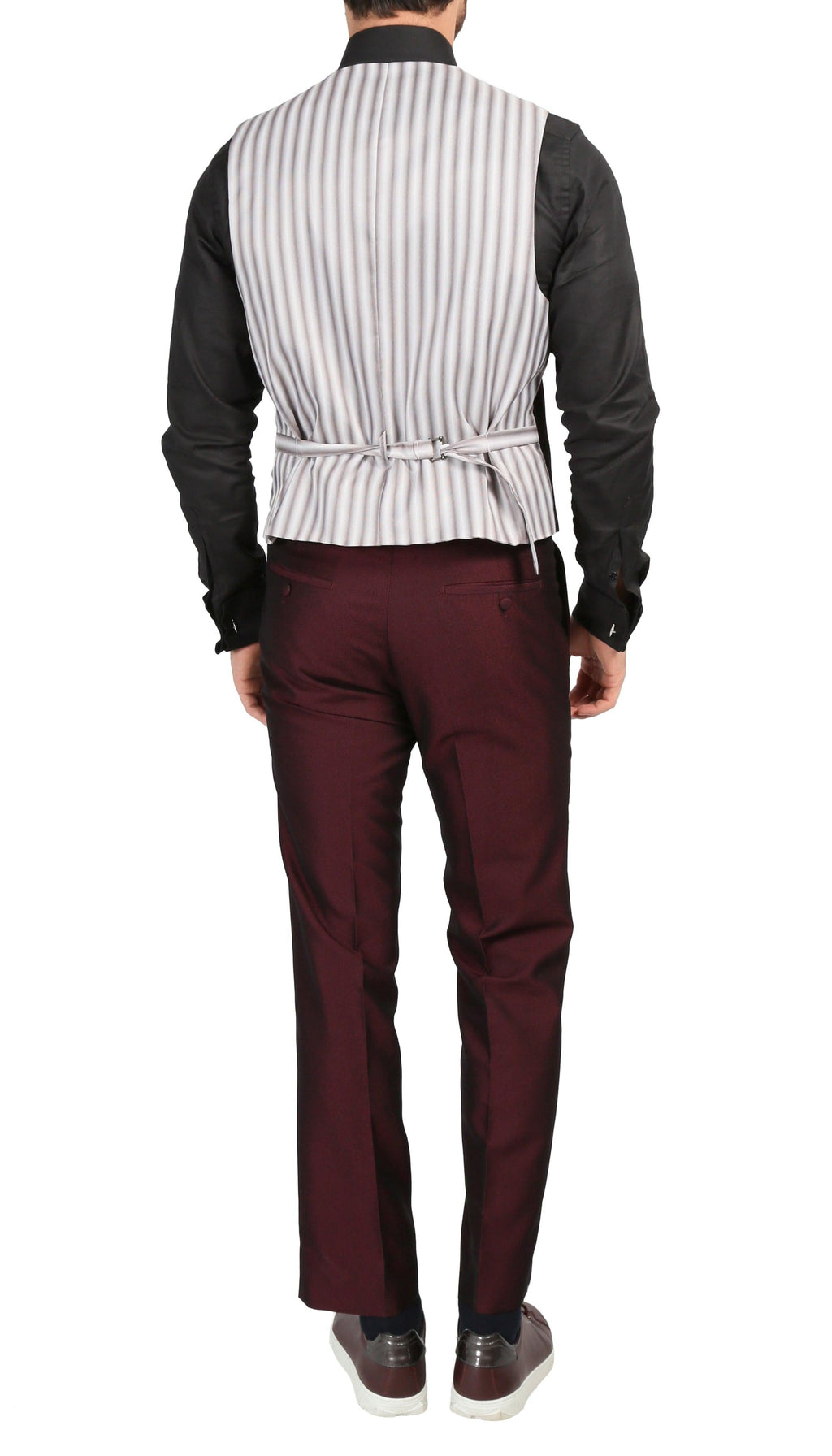 Ferrecci Men's Daxson Burgundy Slim Fit Shawl Collar 3pc Tuxedo