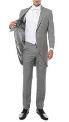 Ferrecci Men's Grey Cutaway Regular Fit 2 Piece Tuxedo Suit