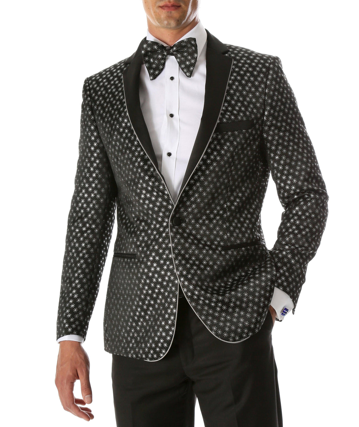 Men's Pronto Silver Star Modern Fit Tuxedo Blazer