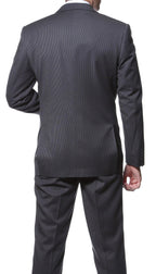 Parker Slim Fit Charcoal Striped Tone on Tone Wool Suit