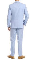 Paul Lorenzo Men's Sky Blue 2 Button Notch Lapel Slim Fit 2 Piece Suit - Ferrecci USA 