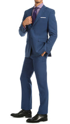 Paul Lorenzo Mens Indigo Slim Fit 2 Piece Suit - Ferrecci USA 