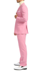 Paul Lorenzo Mens Pink Slim Fit 2 Piece Suit - Ferrecci USA 