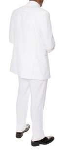 Paul Lorenzo Mens White Regular Fit 2 Piece Tuxedo