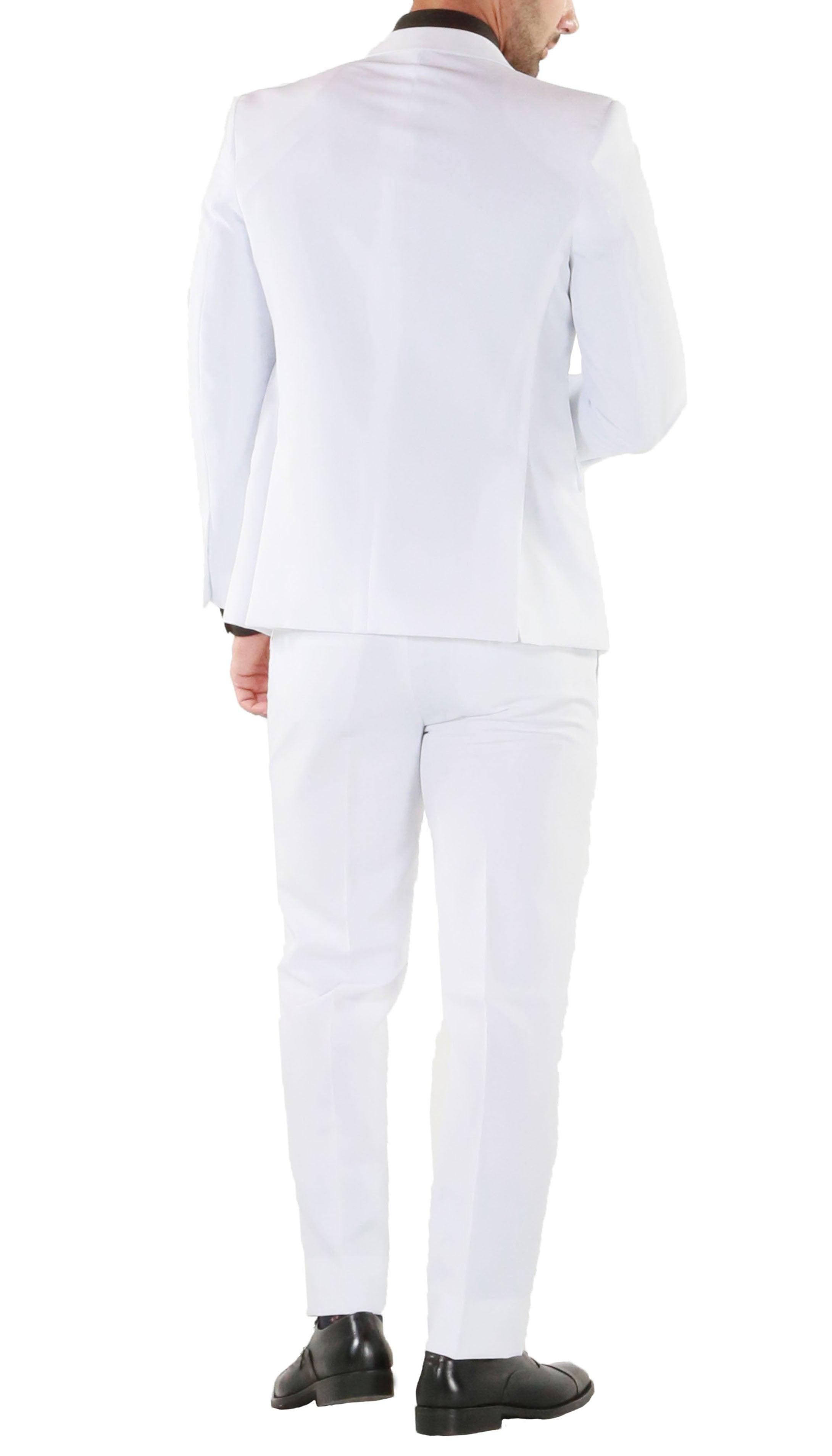 Paul Lorenzo Mens White Slim Fit 2 Piece Suit - Ferrecci USA 