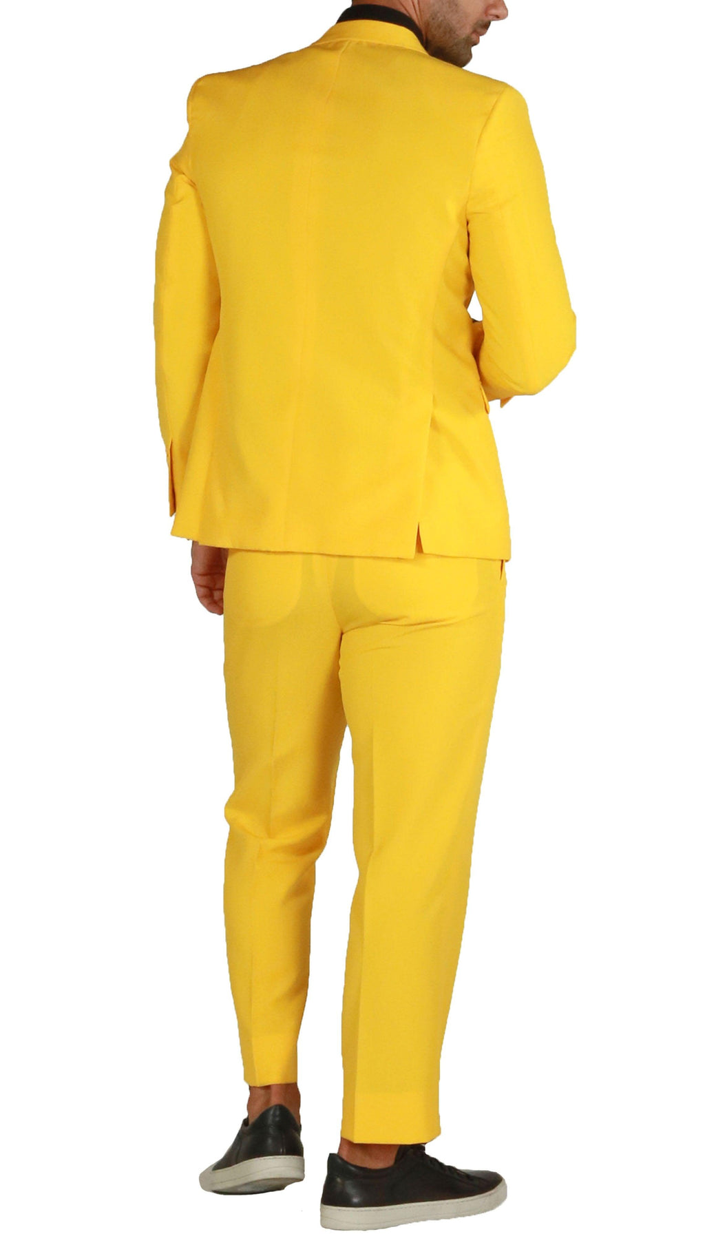 Paul Lorenzo Men's Yellow Slim Fit 2-Piece Suit - Notch Lapel, Flat Front Pants
