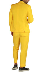 Paul Lorenzo Men's Yellow Slim Fit 2-Piece Suit - Notch Lapel, Flat Front Pants