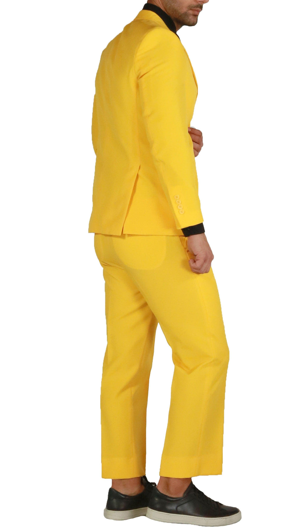 Paul Lorenzo Men's Yellow Slim Fit 2-Piece Suit - Notch Lapel, Flat Front Pants