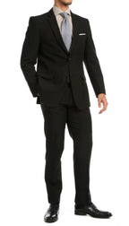 PL1969 Mens Black Slim Fit 2pc Suit - Ferrecci USA 