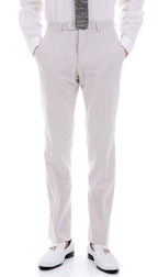 Men's Slim Fit Two Button Tan Seersucker Suit
