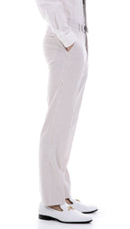 Premium Comfort Cotton Slim Fit Tan Seersucker 2 Piece Suit - Ferrecci USA 