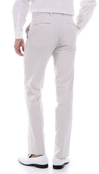 Men's Slim Fit Two Button Tan Seersucker Suit