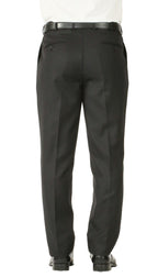 Rod Premium Black 2 Piece Wool Suit Stain Resistant Traveler Suit with 2 Pairs of Pants