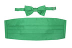 Men's Green Satin Cummerbund & Bow Tie Set – Adjustable Tuxedo Set