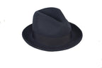 Trilby Soft 100% Australian Wool Felt Body With Removable Feather Fully Crushable Navy Blue Hat Great For Travel. - Ferrecci USA 